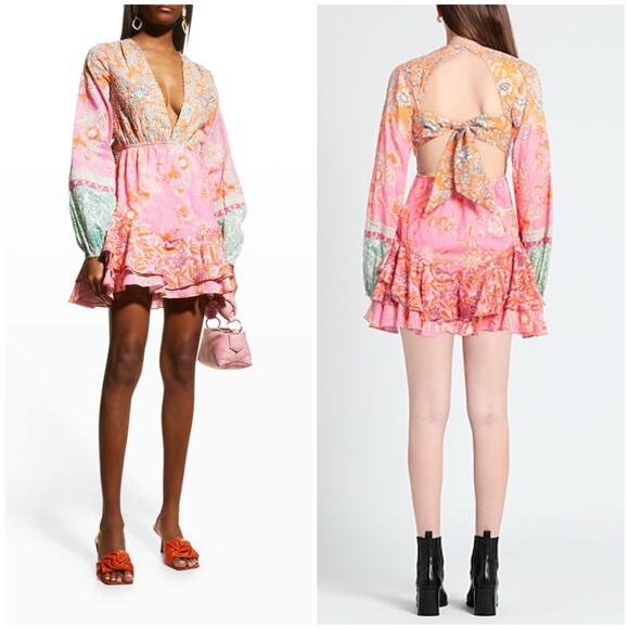 Hemant & Nandita Sidra Mini Dress Size XS Embroidered Cut Out Colorful - Picture 14 of 14